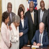 When I served in the United States Senate, I was proud to co-sponsor a bill to make Juneteenth a federal holiday.   And as vice president, it was my honor to stand beside President Biden as he signed the legislation that finally made that dream a rea