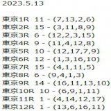 中央競馬【全レース予想】    2023.5.13（土）  　 東京　京都　新潟      京王杯スプリングカップGⅡ 2023     発走時刻：15時45分      \u2605（画像  3  枚です）\u2605