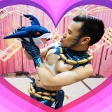 Don&rsquo;t forget to love and take care of other people, and yourself.  #teamaqua #aqua #admin #matt #archie #pokemon #pokemoncosplay #ポケモン #oras #sapphire #3ds #nintendo #任天堂 #sharpedo #plushie #muscle #wetsuit #rubber #spandex #latex #cosplay #コスプ