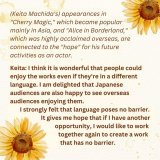Keita on overseas fans enjoying his works  "I think it's wonderful that people can enjoy the works even if they're in a different language. (...) I strongly felt that language poses no barrier"   Something that reminds me of how precious he is.  #Kei