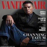 Channing Tatum appropriating hobo culture w holes in the crotch of his trousers on the cover of VF.