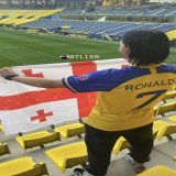 مشجع قادم من دولة جورجيا إلى السعودية من أجل دعم الأسطورة كريستيانو رونالدو  #رونالدو #صلاح #تشيلسي