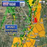 As of 8PM, severe threat is over for Hill Country, moving out of Austin-metro &amp; into eastern counties.  #austin #atx @KXAN_Weather