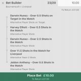Bournemouth vs Liverpool   BetBuilder x2
