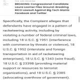 The best way for former Twitter execs to be prosecuted for supporting terrorism is for ppl to support my RICO lawsuit against Twitter &amp; Facebook!  One of the claims in my May 2022 RICO case is violation of 18 U.S.C. &sect; 2339B (providing materi