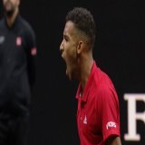 Flipping the script.  The moment @felixtennis puts Team World within one match of victory.  #LaverCup