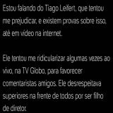 Cas&atilde;o  abrindo o jogo sobre Tiago Leifert. &Iacute;caro Silva sempre teve raz&atilde;o
