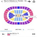 The price to get in for the Pelicans vs. Thunder in New Orleans is only $26.  Wild. (Ticket prices via @TickPick)