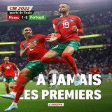 Le Maroc devient, apr&egrave;s son exploit contre le Portugal, le premier pays africain &agrave; atteindre les demi-finales d'une Coupe du monde.   #MARPOR