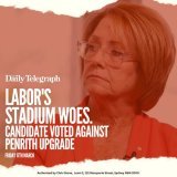 Labor's candidate for Penrith, Karen McKeown OPPOSES the proposed new Penrith Stadium.  Don't let NSW stall under Labor. #NSWVotes #NSWPol