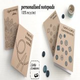 Notepads for crafters, personalised with the design and text of your choice. Perfect to keep in your knitting/crochet bag.    #JustACard #GiftIdeas #EcoGifts #ZeroWasteGifts