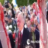 Russian state-owned media "RIA Novosti" muted the sound, as crowd chanting "fascists, fascists!" to the Russian delegation