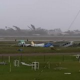 #HurricaneLisa: Planes flipped over at the Philip Goldson International Airport