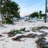 #Belize: The sun is out and so are our teams across the country to survey the damage left behind by #HurricaneLisa. These photos were sent to us from Caye Caulker.