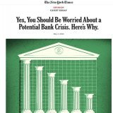 New York Times opinion says we should be "worried" about a bank crisis.  While I agree that a banking crisis is increasingly likely the longer one's time horizon, it is fake news that one "should" be worried about it.  I think one "should" get off ze