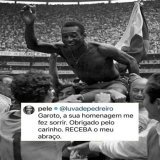 Eu nunca vou esquecer do senhor, eu tive a honra de fazer voc&ecirc; sorrir um pouco...Obrigado por tudo que fez pelo futebol Rei. Voc&ecirc; me ensinou a amar o futebol e a amar os brasileiros...Agora receba meus sentimentos ETERNO REI!!