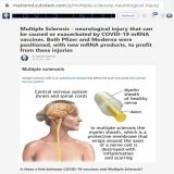 NEW ARTICLE: Multiple Sclerosis (MS) - neurological injury that can be caused or exacerbated by COVID-19 vaccines.   Both Pfizer and Moderna were positioned, with new mRNA products, to profit from these injuries they caused.  Pfizer/BioNTech announce
