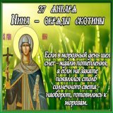 Народный праздник Нина &ndash; обряды скотины отмечается 27 января.  В простонародье праздник получил название Обряды скотины, так как именно в этот день ухаживают за скотом особым образом.Всех Нин поздравляю с именинами! #церковныйпраздник #имениныН