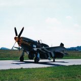 North American P-51D Mustang (Frenesi) taxing out at WWII Weekend in Reading P.A.  From my color film collection.