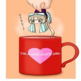 手乗りよしのんとチョコレートドリンク  #依田芳乃 #バレンタインイラスト