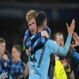 Phil Foden to Kevin De Bruyne when the ref blew the final whistle:  "For you, for you"