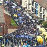 A CLUB IN CHAOS  Everton fans pack the streets outside of Goodison Park to protest the club&rsquo;s owners. A civil war between some of the most loyal fans in sport and the board. Meanwhile, the club are mired in the relegation zone. Heartbreaking.