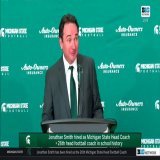 "I've never gone to a college ice hockey game, cannot wait to go down and check some of that out."   @MSU_Hockey has a new fan in @MSU_Football's @Coach_Smith.