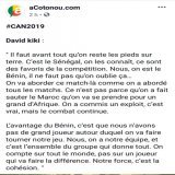 L'humilit&eacute; des n&ocirc;tres...  Si il a vraiment dit &ccedil;a c'est encourageant sur l'etat d'esprit de nos joueurs.  Quoi qu'il arrive on sera fiers de vous.  #B&eacute;nin #CANTotal2019