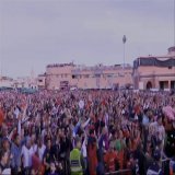 Scenes in Marrakesh as Morocco  made #FIFAWorldCup history.   Dima Maghrib.