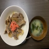 10/9の夜ご飯  \u273f牛丼 \u273fわかめの味噌汁  #夜ご飯 #Twitter家庭料理部 #節約料理 #おうちごはん #料理好きな人と繋がりたい