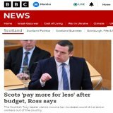 This is just so BBC Scotland. A meaningless statement and a nonsense claim.  Scots demonstrably do not pay more for less. Some Scots are paying less tax than their English counterparts and getting more. More folk come to Scotland from England than le