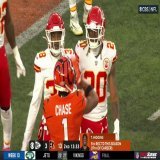 Ja'Marr Chase pretending to throw money on the Chiefs defense