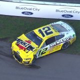 A hard hit for Ryan Blaney on the restart.  Take a look at what happened. #NASCAR   : @nbc