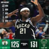 FINAL SCORE THREAD   Jrue Holiday caps his huge night with a clutch steal, dunk and go-ahead three down the stretch of OT to lift the @Bucks to 11 straight wins!  For more:   Giannis: 36 PTS, 13 REB, 9 AST Derrick White: 27 PTS, 12 AST, 3 STL
