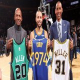 14 de dezembro de 2021:  - Stephen Curry bate o recorde de mais cestas de 3 pontos na hist&oacute;ria. - Ray Allen, antigo recordista, estava presente para testemunhar a hist&oacute;ria. - Reggie Miller, antigo 3&ordm; colocado da lista, era comentar