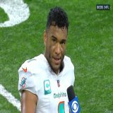 After throwing for 382 yards and 3 TD, Tua Tagovailoa spoke about getting into rhythm and delivering big for the @MiamiDolphins.   @AKinkhabwala