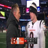 &ldquo;[They] came up with a big turnover to win the game at the end. They&rsquo;ve done it all year. Lucky to have those guys on my team."  Joe Burrow praises his defense after the @Bengals 22-18 win in New England.   @EvanWashburn