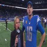 "We gotta keep winning, we're doing a lot of good things right now!"  @ShannonSpake is with @Lions QB @JaredGoff16 after their victory vs. the Vikings