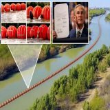 Biden's DOJ is SUING Texas to Force the State to REMOVE Border Barriers  Amid the massive surge in illegal immigration under Joe Biden, TX Gov. Greg Abbott ordered the construction of a floating buoy barrier to STOP ILLEGALS from entering Texas.  Thi
