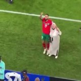 Sofiane Boufal celebrating with his mom #MoroccovsPortugal #FIFAWorldCup