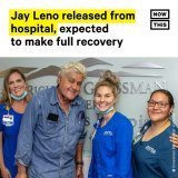 Jay Leno has checked out of the Grossman Burn Center, saying he is 'thankful' for the facility&rsquo;s medical staff after he was treated for burns suffered to his face, chest, and hands from a gasoline fire in his car garage on November 12.