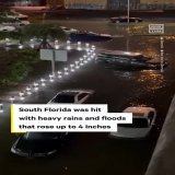 Parts of South Florida were basically underwater as a result of heavy rain and floods on April 12. Fort Lauderdale was particularly hard-hit, with entire streets turned into rivers and even its airport tarmac inundated with water.