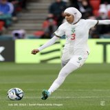 Nouhaila Benzina, a 25-year-old defender for a pioneering Morocco team appearing in its first World Cup, became the first player to wear a hijab in the tournament when she started her team&rsquo;s 1-0 victory against South Korea on Sunday.