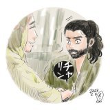 「どうする家康」５話絵。 本多正信と服部半蔵のこのやりとり好き。ずっと見ていたい。松山ケンイチも山田孝之もいい！ #どうする家康 #どうする絵