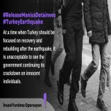 At a time when Turkey should be focused on recovery and rebuilding after the earthquake, it is unacceptable to see the government continuing its crackdown on innocent individuals.  @hrw  #ReleaseManisaDetainees #TurkeyEarthquake İnsaniYardıma Operasy