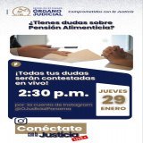 Tus preguntas sobre pensión alimenticia en Panamá merecen respuestas claras. Este jueves 29 a las 2:30 p.m., un juez invitado las responderá en nuestro en vivo por nuestra cuenta de Instagram @OJudicialPanama . Conéctate con la Justicia