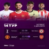 &laquo;Тоттенхэм&raquo; примет &laquo;Брентфорд&raquo; в лондонском дерби, а &laquo;Арсенал&raquo; отправится на &laquo;Олд Траффорд&raquo;. Не пропустите завершающие матчи 14-го тура АПЛ сегодня в Okko!