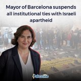 Barcelona Mayor Ada Colau has written to Israeli PM Netanyahu to inform him that she has suspended temporarily the institutional relationship between Barcelona and Tel Aviv until the Israeli authorities put an end to the system of violations of Pales