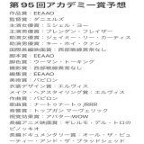 アカデミー賞予想 作品賞：EEAAO 監督賞：ダニエルズ 主演女優賞：ミシェル・ヨー 主演男優賞：ブレンダン・フレイザー 助演女優賞：ジェイミー・リー・カーティス 助演男優賞：キー・ホイ・クァン