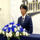 本日、舞洲の青濤館にて、石川亮選手の入団発表記者会見が行われました。  #Bs2022 #プロ野球 #NPB #ORIX